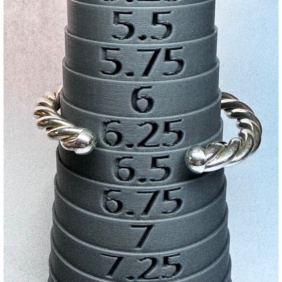 Estate 925 Sterling Silver Twisted Rope Cuff Bracelet Size 6.25” Heavy Solid - Picture 5 of 9